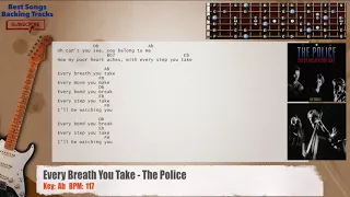 🎸 Every Breath You Take - The Police Guitar Backing Track with chords and lyrics