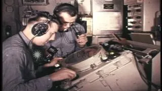 Gulf of Tonkin incident re-enacted aboard the USS Turner Joy, after the actual ev...HD Stock Footage