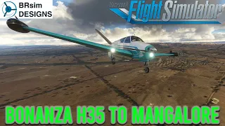Beechcraft Bonanza H35 V-Tail Microsoft Flight Simulator Mangalore to Merton Free Airport