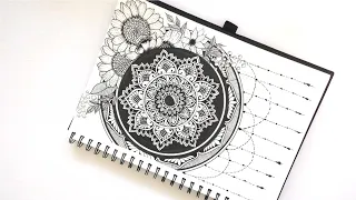 How to Draw floral Mandala Art || How to draw Mandala for Beginners | Easy floral mandala art