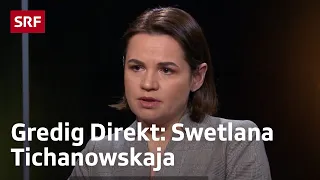 SRF Gredig Direkt mit Oppositionsführerin Swetlana Tichanowskaja