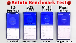 iPhone 13 Pro Max vs S22 Ultra vs Mi 11 Ultra vs Pixel 6 Pro Antutu Benchmark Scores Test in 2022⚡️