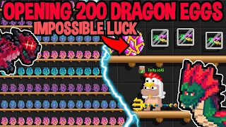 OPENING 200 DRAGON EGGS IN GROWTOPIA (IMPOSSIBLE LUCK)