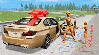 ЗОЛОТАЯ МОЛОДЁЖЬ! ОТЕЦ ПОДАРИЛ СЫНУ BMW | BeamNG.drive