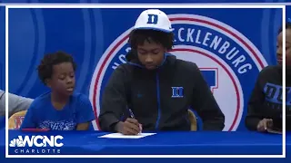 North Meck's Isaiah Evans discusses signing with Duke basketball