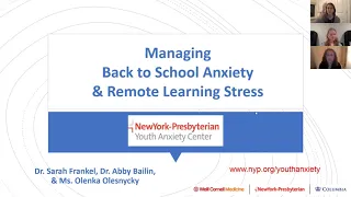 Managing Back to School Anxiety and Remote Learning Stress