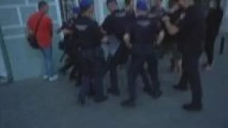 Police detain opponents at Odessa Pride March