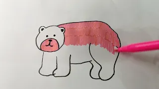 Color and complete the bear picture