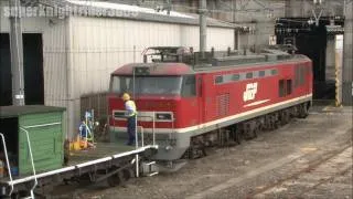 JR貨物 EF510-1号機 入れ換え作業風景 広島車両所 2011.10