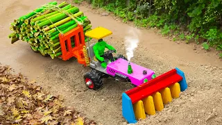 Diy tractor making fully automatic land leveling machine for road construction | Homemade Tractor