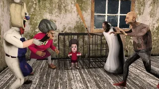 Scary Teacher 3D Animation - Resuce Miss T's Baby from Granny and Grandpa - Game Animation