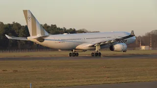 INCREDIBLE sound & light! | Golden hour arrival & departure of Condor Airbus A330 at FMO! | 4K