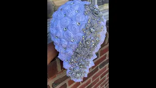 #1 DIY How to make A Cascade Waterfall Brooch Bridal Bouquet l Handmade Roses l Easy Wedding Project