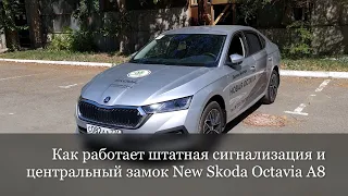 Шкода Октавия А8 как работает штатная сигнализация? (Skoda Octavia A8)