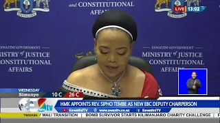 His Majesty King Mswati III has appointed Rev. Sipho Tembe and Rejoice Ncamsile Ndzinisa