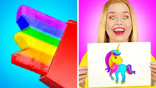 ART CHALLENGE AND DRAWING TRICKS ! Best creative hacks by 123 GO! GOLD