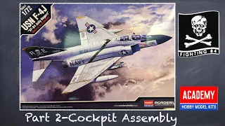 Assembling the Cockpit of the Academy 1/72 F-4J Phantom--Plastic Model Build Part 2