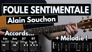 Jouer Foule Sentimentale d'Alain Souchon | Tuto Guitare débutant (Tablature et Partition)