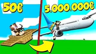 AEREO DA 50 EURO contro AEREO DA 5.000.000 EURO su MINECRAFT!