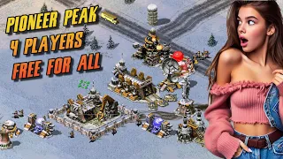 🔥 Good Game in Pioneer Peak map 4 Players Free for All online multiplayer Red Alert 2 Gameplay