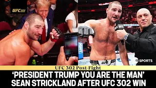 Sean Strickland sprints out of the Octagon for selfie with Donald Trump following UFC 302 victory 🤳