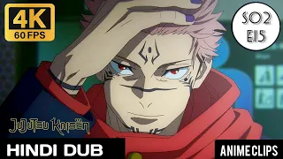 Sukuna's first appearance in Shibuya Arc | Jujutsu Kaisen Season 2 Episode 15 (4k,60fps) | Hindi Dub