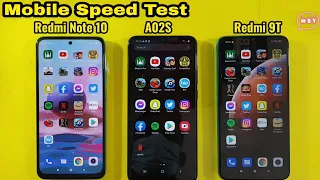 Redmi Note 10 vs Samsung Galaxy A02s vs Redmi 9T  Speed Test MST official
