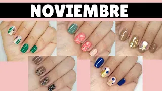 UÑAS NOVIEMBRE 2023/Ideas para pintar uñas fáciles en casa/Simple Nail Art