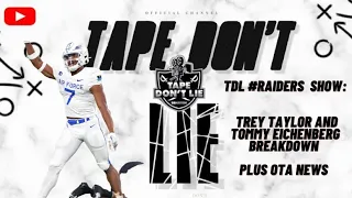 TDL #raiders  Show: Trey Taylor and Tommy Eichenberg breakdown plus OTA news