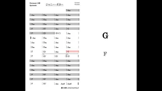 16番 スプートニクスカラオケ ジャニー・ギター JOHNNY GUITAR デモ演奏バージョン コード譜付き (DTM 打込み音源) with chord notation