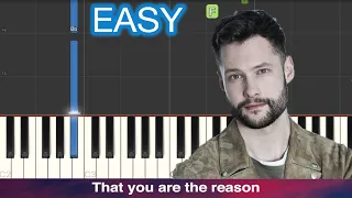 Calum Scott - You Are The Reason EASY Piano Tutorial + Lyrics