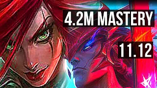 KATARINA vs YONE (MID) | 4.2M mastery, Quadra, 1900+ games, 7 solo kills | BR Grandmaster | v11.12