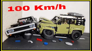 Land Rover Defender VS Dodge Charger 💥 100 KM/H 💥 Lego Technic CRASH test - Fast and Furious