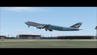 FS2004 - Cathay Pacific Cargo Boeing 747-8 Takeoff