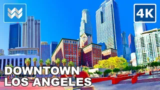 [4K] Downtown Los Angeles 2021 Walking Tour - Pershing Square - Farmers Market -Grand Central Market