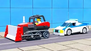 LEGO Bulldozer Bank Robbery - Police Car Fail