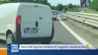 Pavia, la folle fuga (con video incidente) di tre ragazzini a bordo di un furgone: una donna ferita