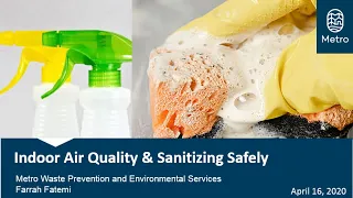 WEBINAR:  Indoor air quality & sanitizing safely