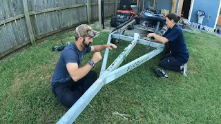 DIY Converting Single Jet Ski Trailer Into a Double Kayak Trailer Easy and Cheap!