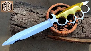 Turning a Rusty Bearing into a Razor Sharp TRENCH KNIFE