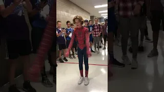 spider-man backflip at school 🕸️