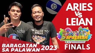 Baragatan sa Palawan 2023 | FINALS | 10-BALL Kudos Tournament | Aries Aragon vs Leian Fabian