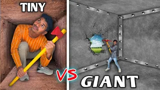 TINY VS GIANT UNBREAKABLE BOX CHALLENGE !