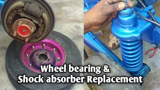 How to Replacement Wheel Bearing & Shock Absorber in Auto rickshaw