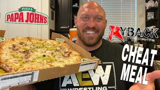 Papa Johns Philly Cheese Steak XL Pizza Cheat Meal Food Review Ryback Its Feeding Time