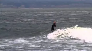 Surfing Santa Cruz Pleasure Point longboard Style.