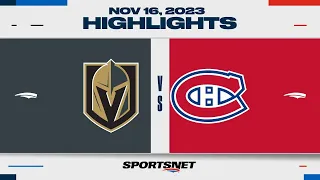 NHL Highlights | Golden Knights vs. Canadiens - November 16, 2023