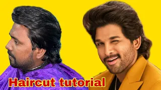 Allu Arjun | Hairstyle | long hair haircut tutorial | ASMR SOUND |{MGMS TAMIL}