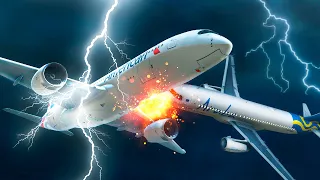 Airbus Emergency Landing after Crashes mid-air with Airplane in Lightning Struck | GTA 5