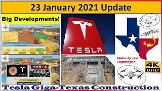 Tesla Gigafactory Texas 23 January 2021 Cyber Truck & Model Y Factory Construction Update (07:45AM)
